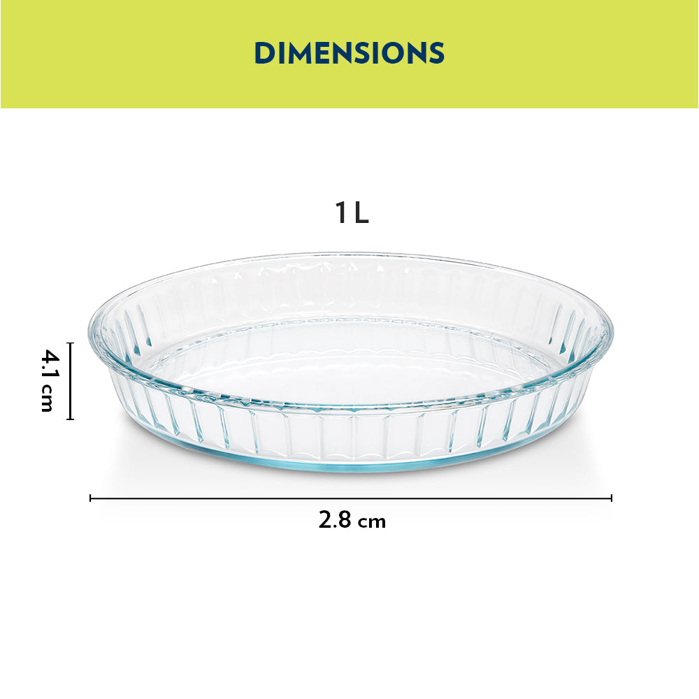 Borosil Fluted Baking Dish, 1 L