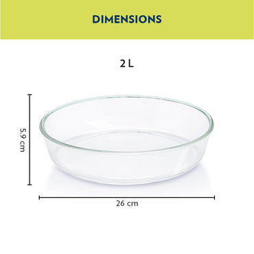 Borosil Round Dish, 2L