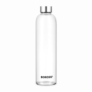 Borosil Crysto Glass Bottle-SS Lid, 1L