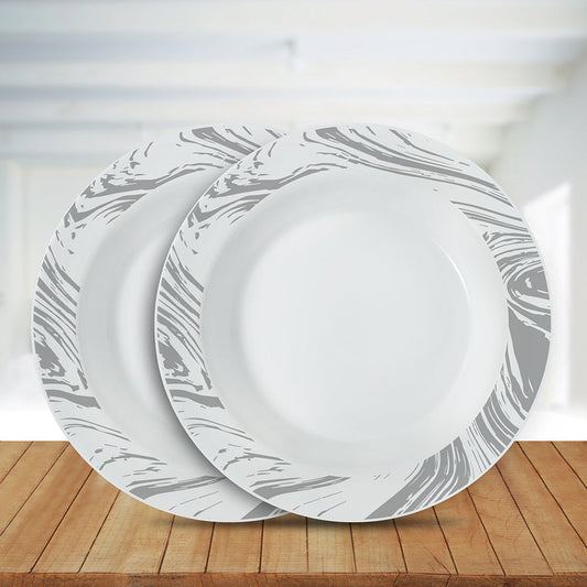 Larah by Borosil Marble Snack Plate, 2 pc