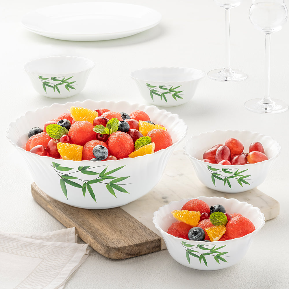 Larah by Borosil Bamboo Leaves Pudding Set, 7 pc (Small)