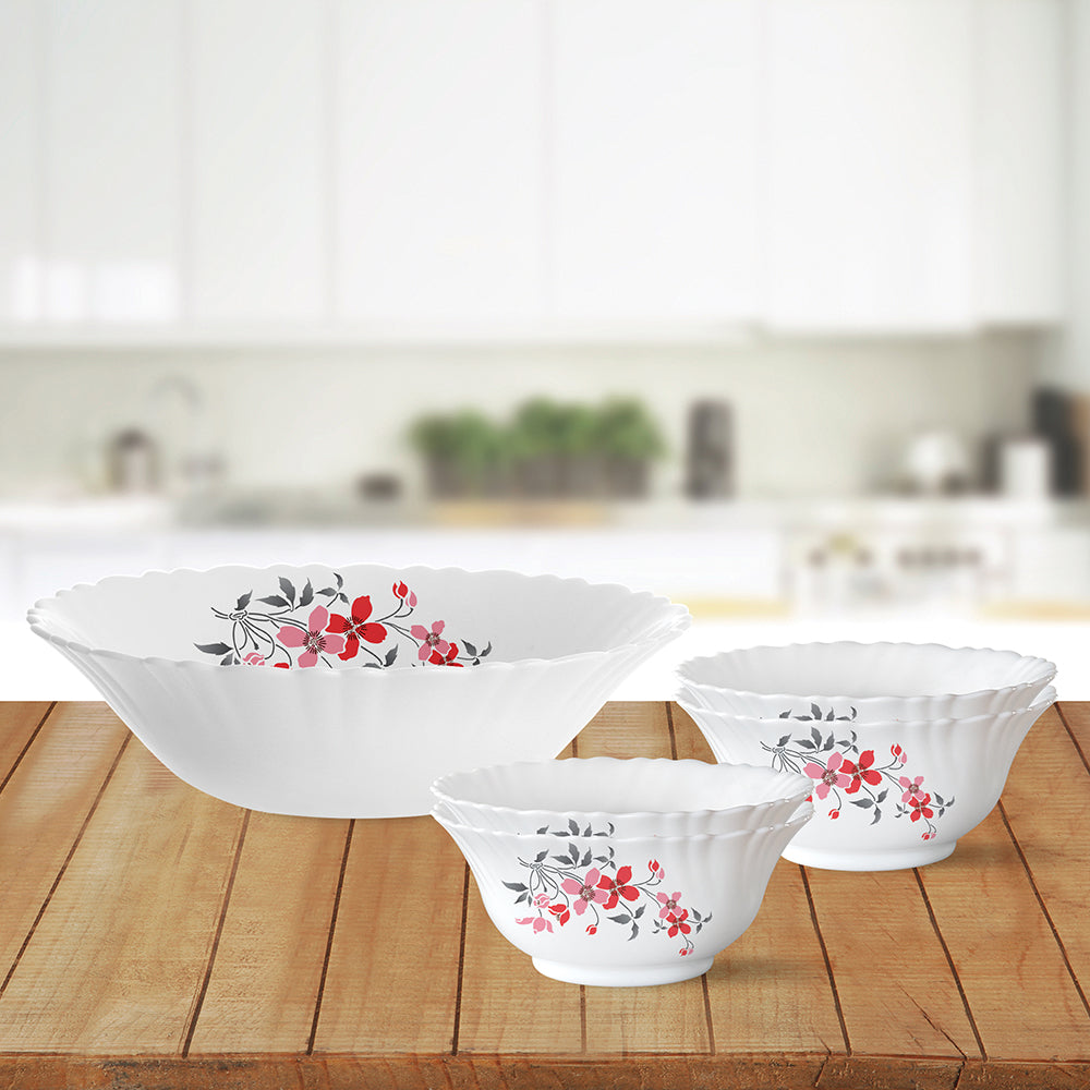 Larah by Borosil Fiore Pudding Set, 7 pc (Large)
