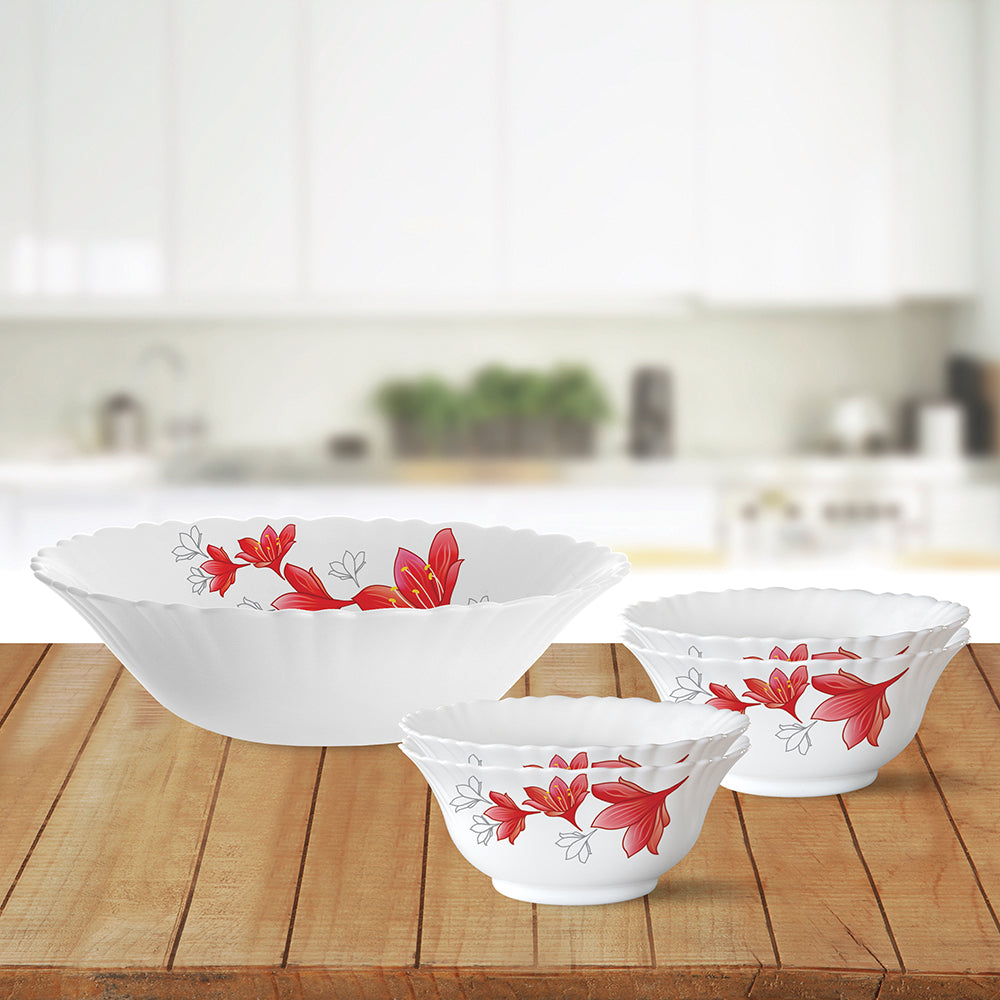 Larah by Borosil Ruby Pudding Set, 7 pc (Small)