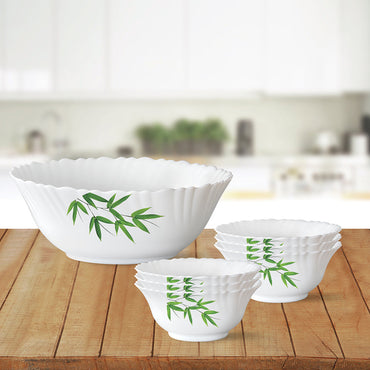 Larah by Borosil Bamboo Leaves Pudding Set, 7 pc (Small)