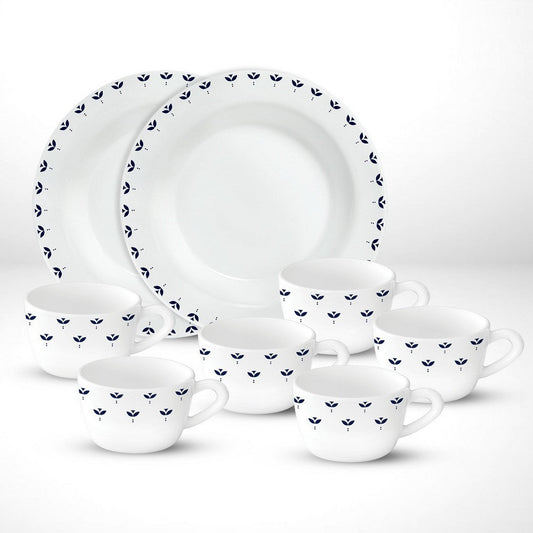 Larah by Borosil Fabula Snack Set w Cups, 8 pc