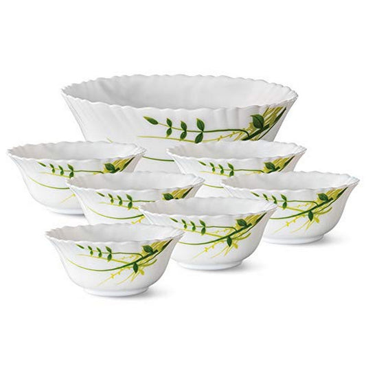 Larah by Borosil Green Herbs Pudding Set, 7 pc (Small)