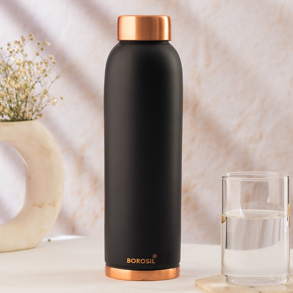 Borosil Eco Copper Bottle, Black-Personalise