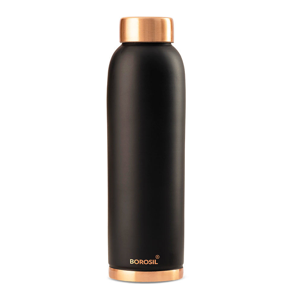 Borosil Eco Copper Bottle, Black-Personalise