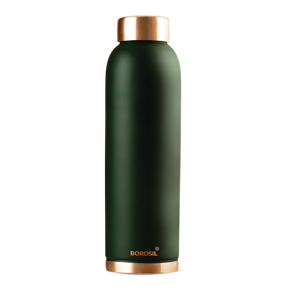 Borosil Eco Copper Bottle, Green-Personalise