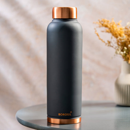 Borosil Eco Copper Bottle, Grey, 1L