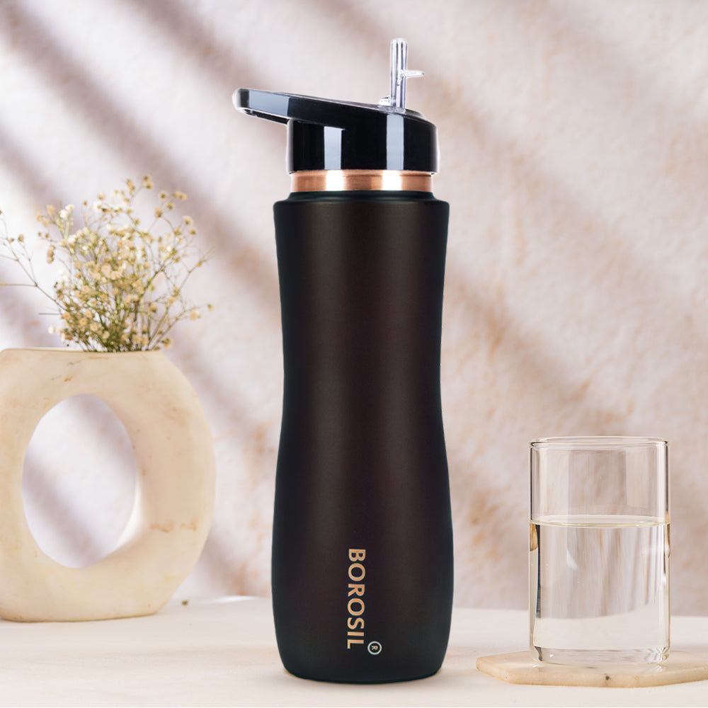 Borosil Sipper Copper Bottle, Brown, 750 ml, Personalised