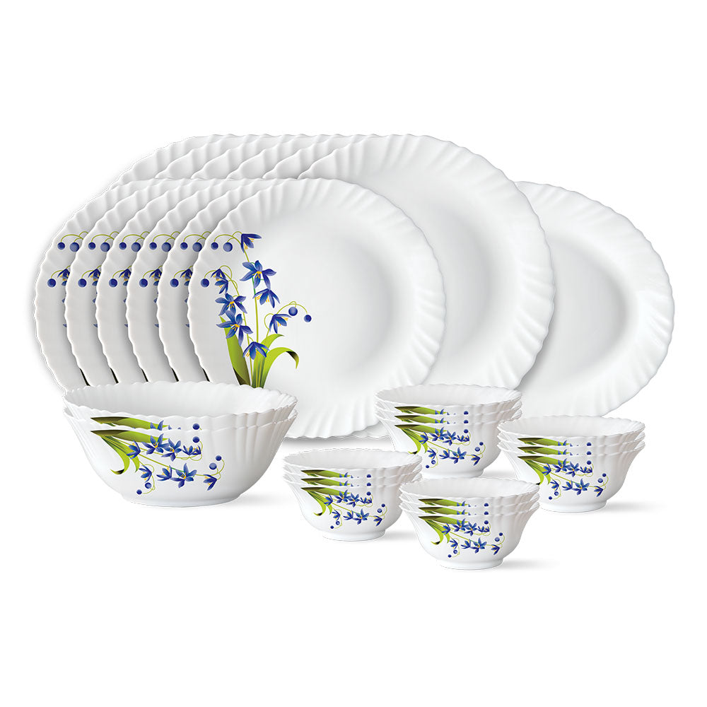 Larah by Borosil Lavender Dinner Set, 19 pc