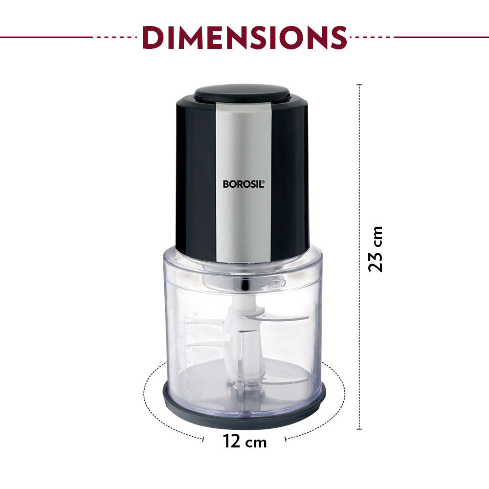 Borosil Chef Delite Chopper with Dual Blade