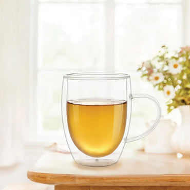 Borosil Mia Double Wall Glass Mug, Set of 2, 400ml