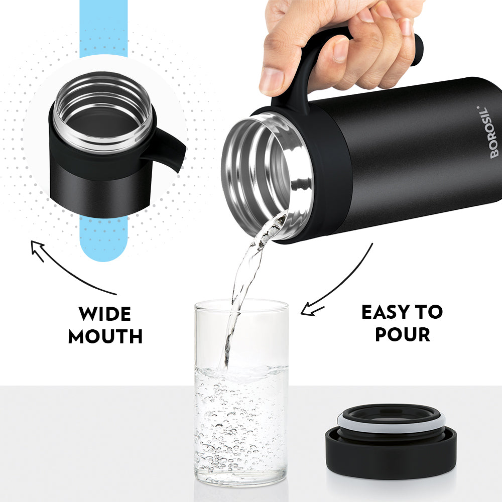 Borosil CafeTime Insulated Mug, Black, 400ml