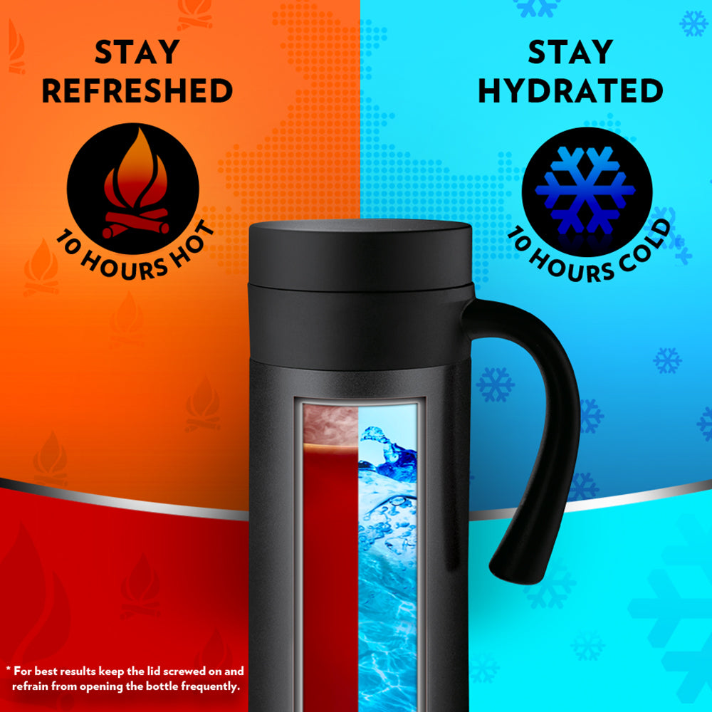 Borosil CafeTime Insulated Mug, Black, 400ml