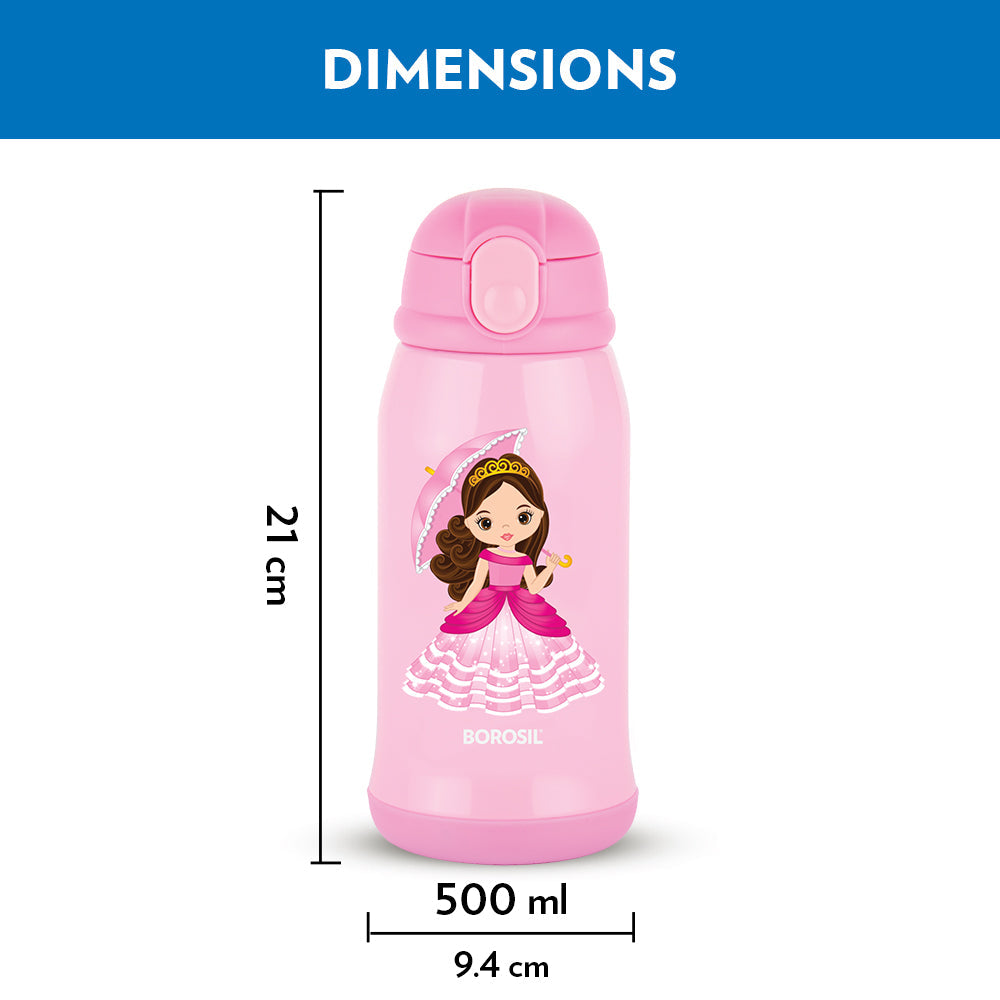 Borosil Princess Kids Sipper, 500ml