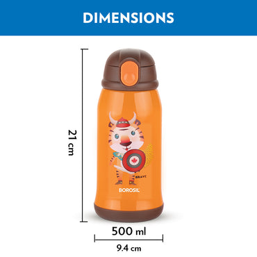Borosil Tigry Kids Sipper, 500ml