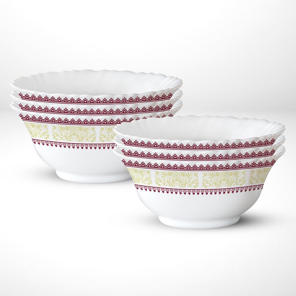 Larah by Borosil Elega Veg Bowl Set, 6 pc