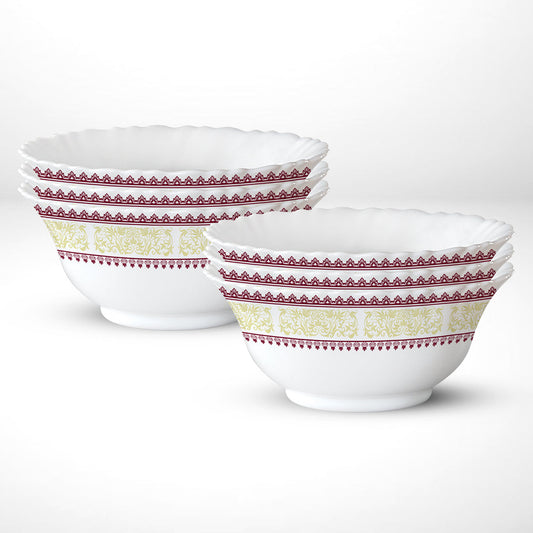 Larah by Borosil Elega Veg Bowl Set, 6 pc