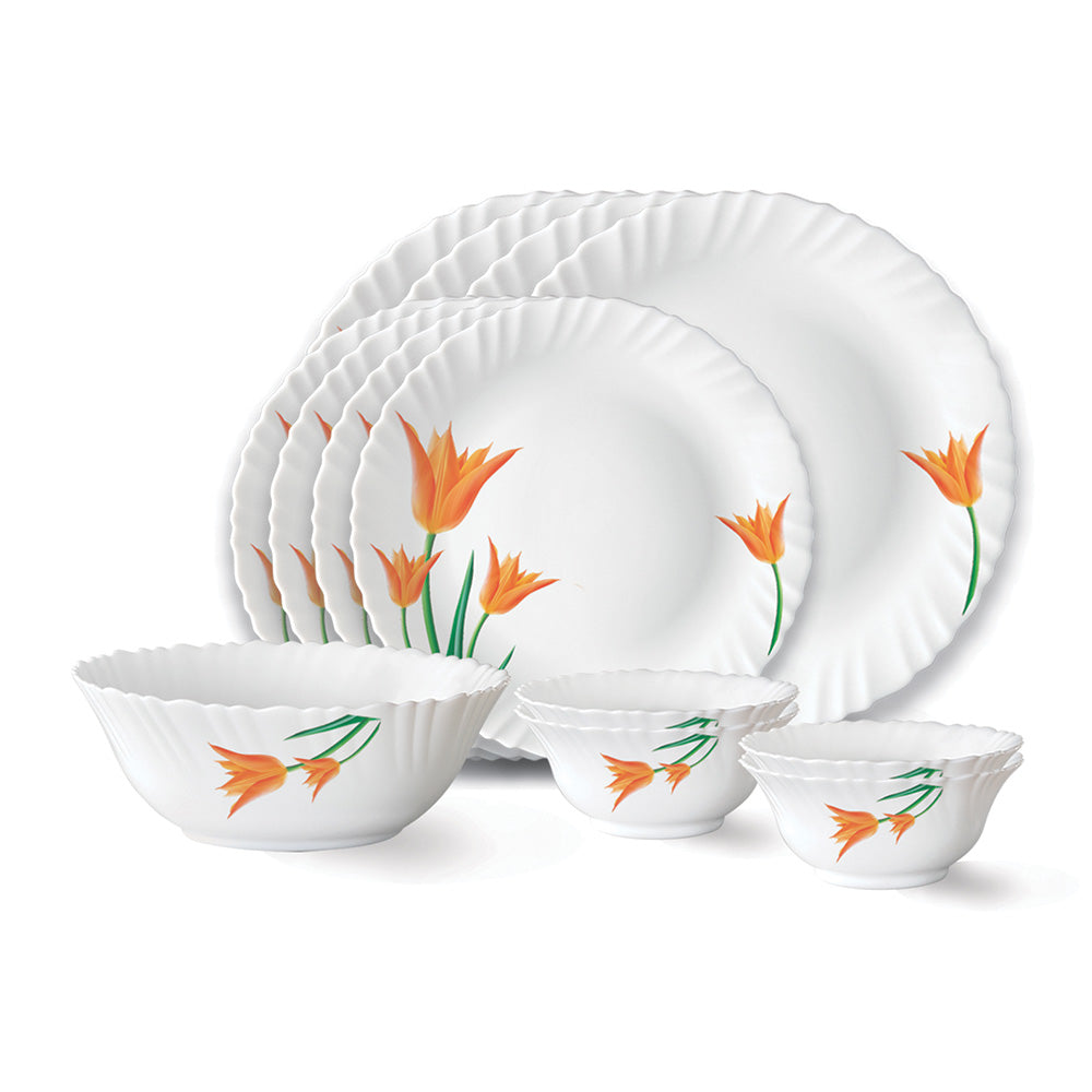 Larah by Borosil Firefly Dinner Set, 45 pc