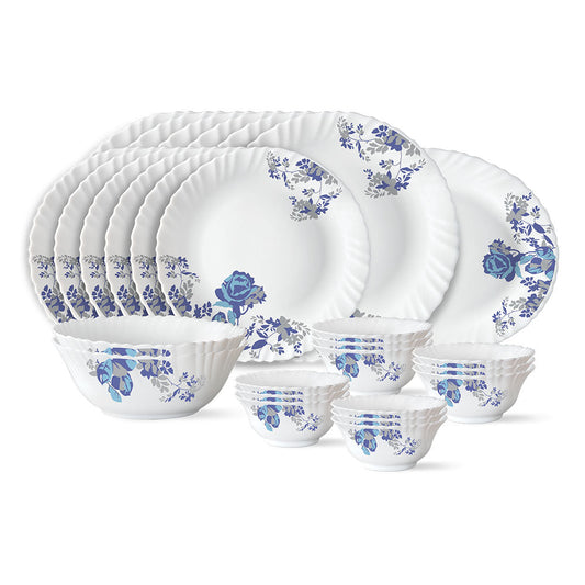 Larah by Borosil Blue Cascade Dinner Set, 13 pc