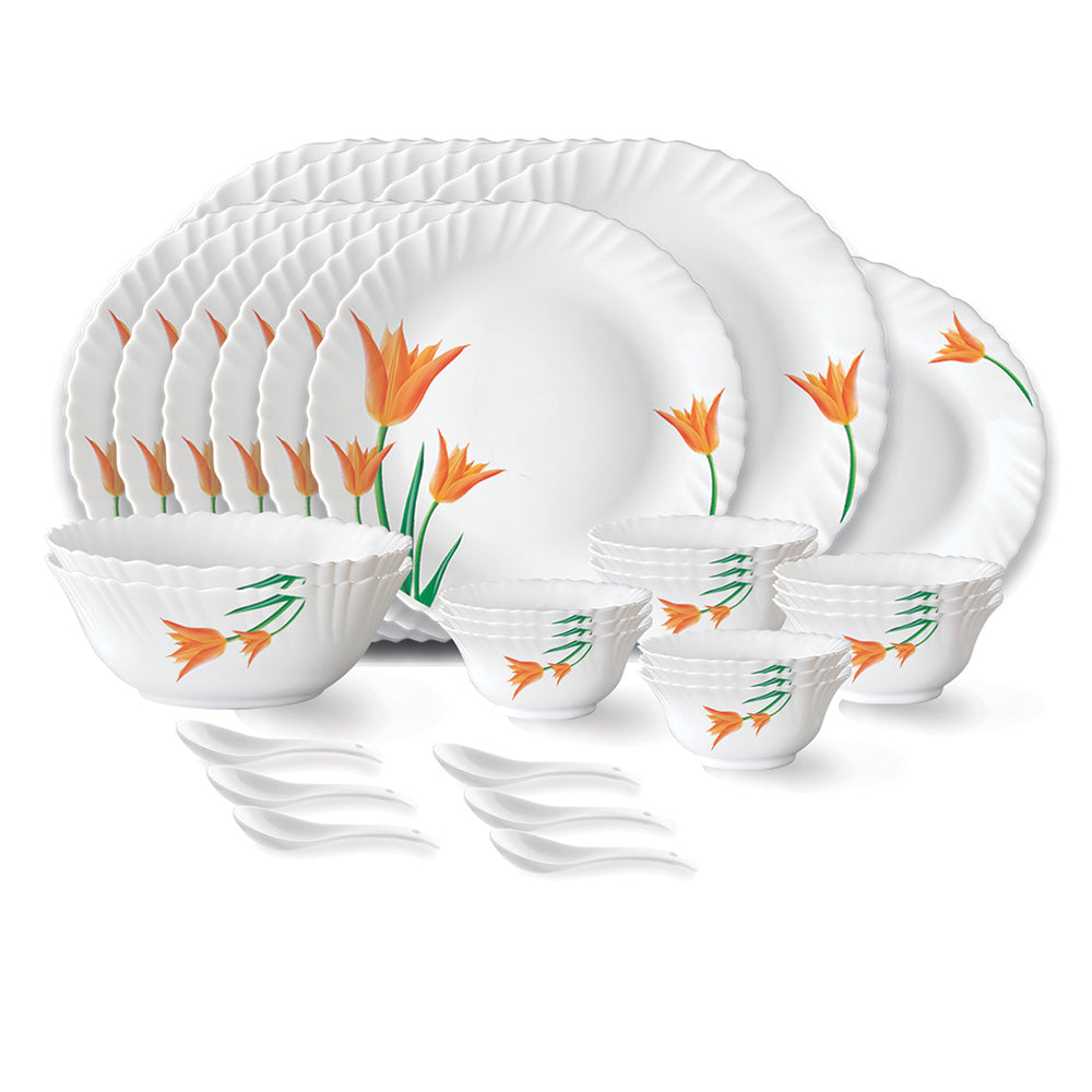 Larah by Borosil Firefly Dinner Set, 37 pc