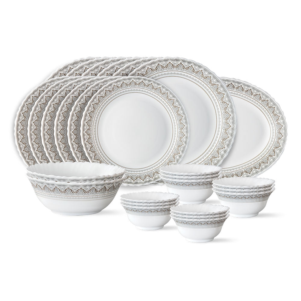 Larah by Borosil Classic Dinner Set, 19 pc