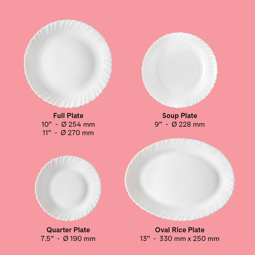 Larah by Borosil Classic Dinner Set, 19 pc