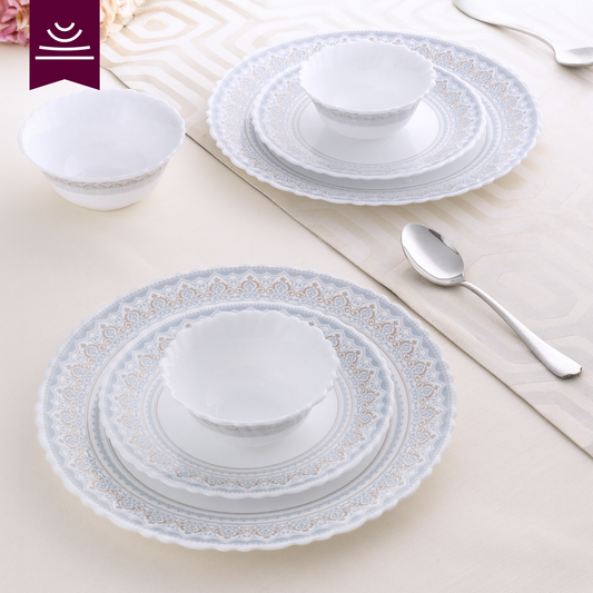 Larah by Borosil Classic Dinner Set, 35 pc