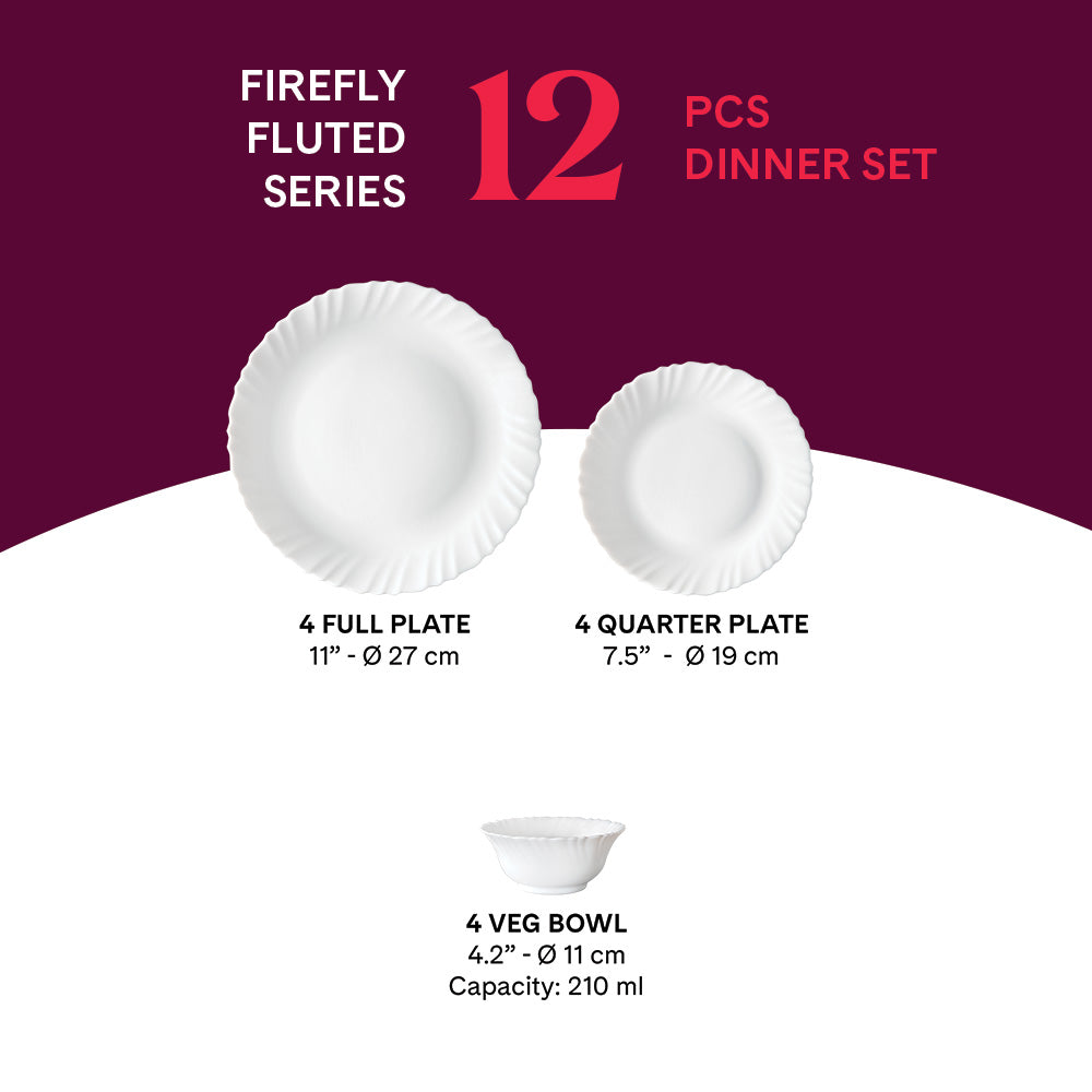 Larah by Borosil Firefly Dinner Set, 37 pc