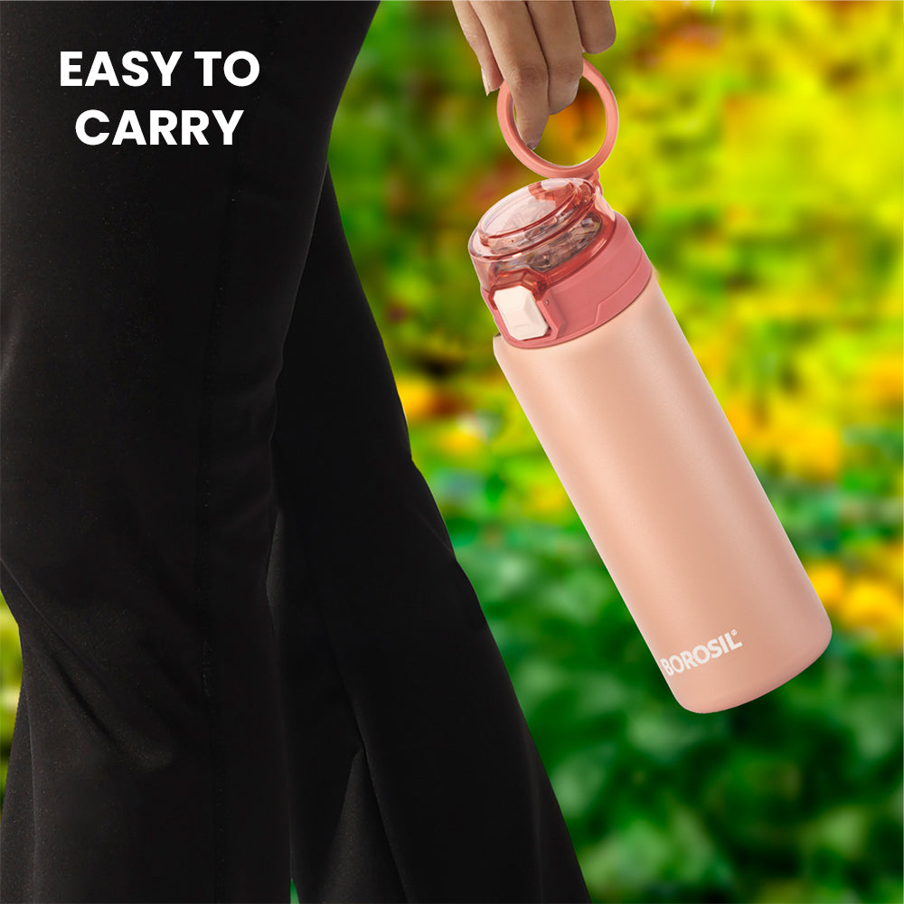Aquasport Insulated Bottle, 600 ml, Peach-Personalise