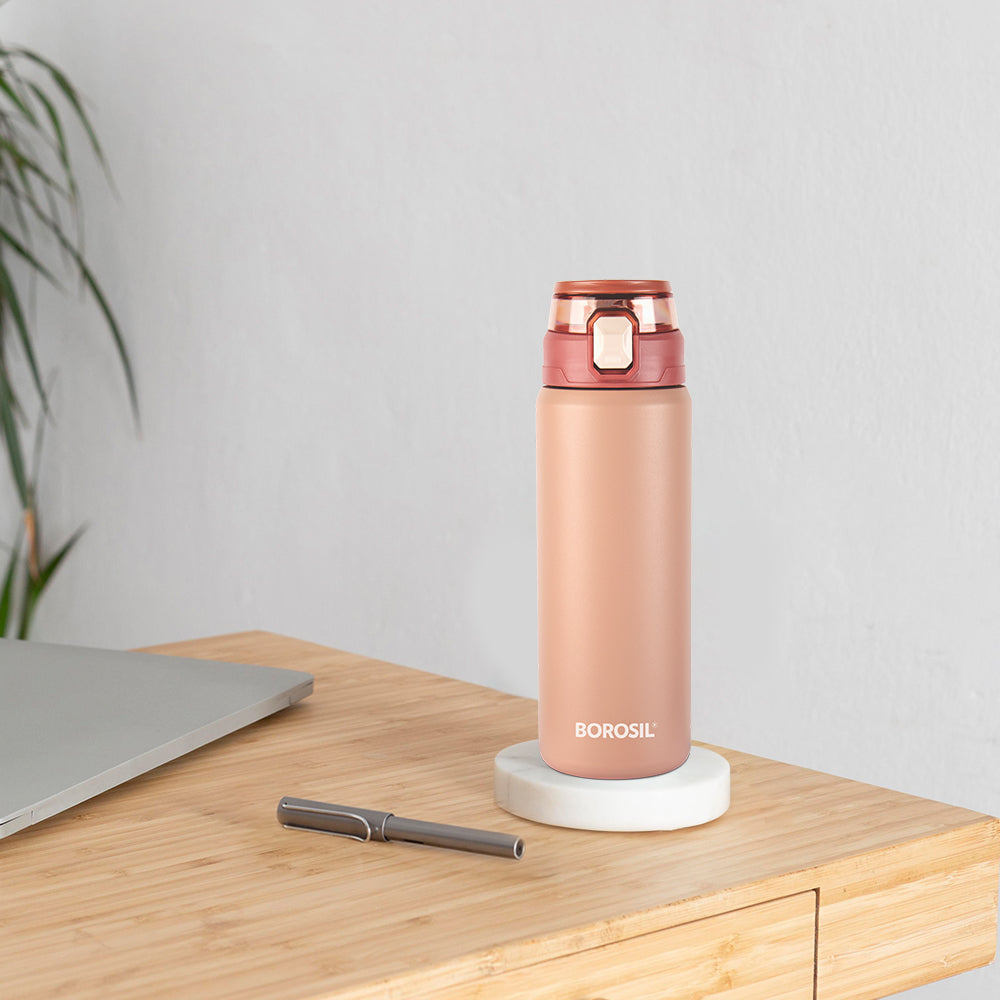 Aquasport Insulated Bottle, 600 ml, Peach-Personalise