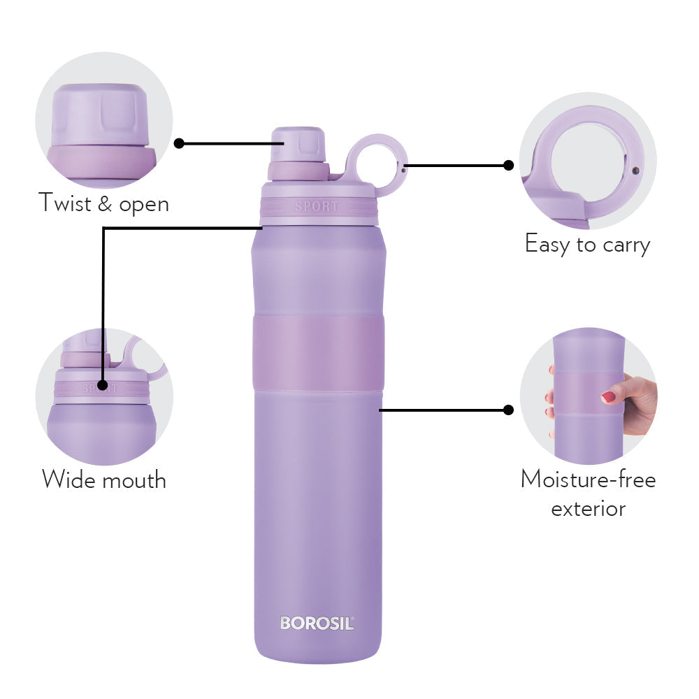 Borosil ThirstBurst Lavender, Personalise, 800ml