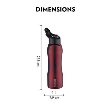 Borosil Grip n Sip Maroon, 1L