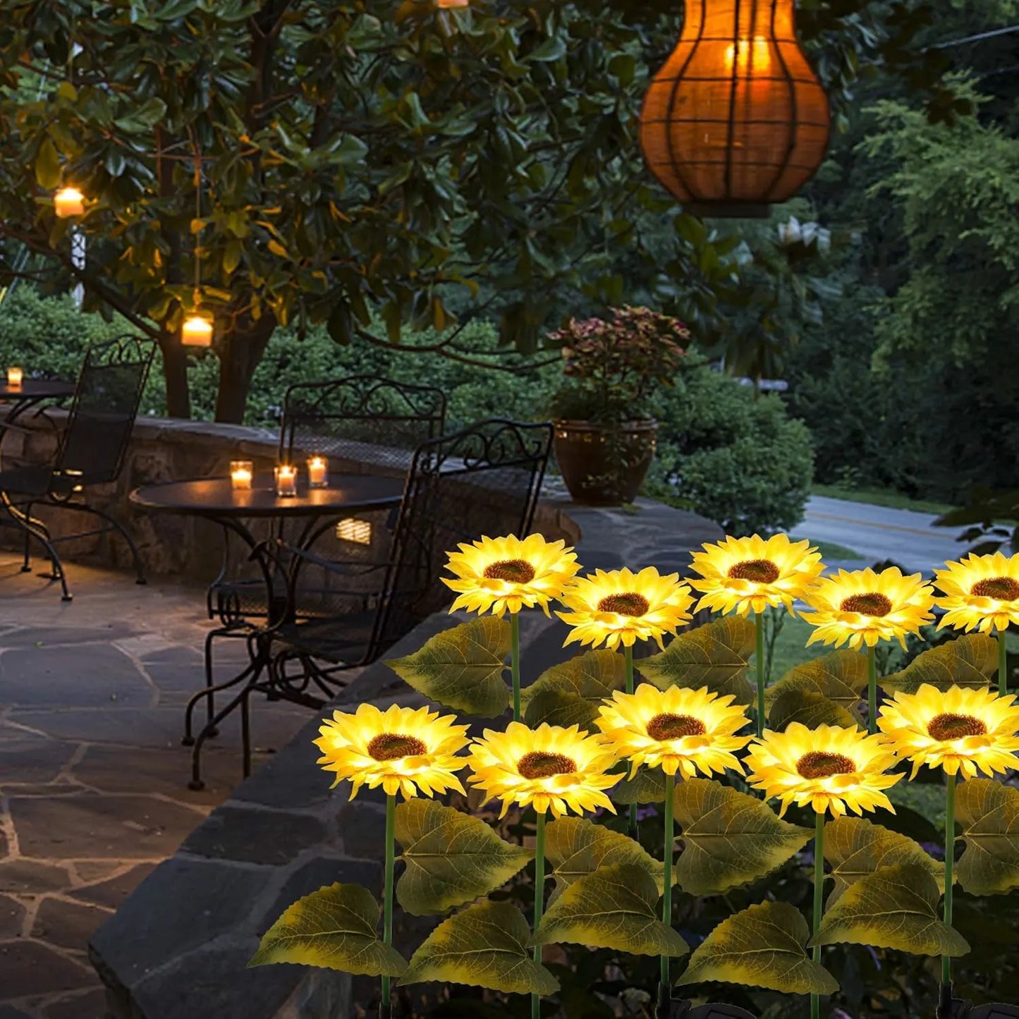 2 Pack Solar Sunflower Garden Lights – LED Outdoor Patio & Pathway Decor