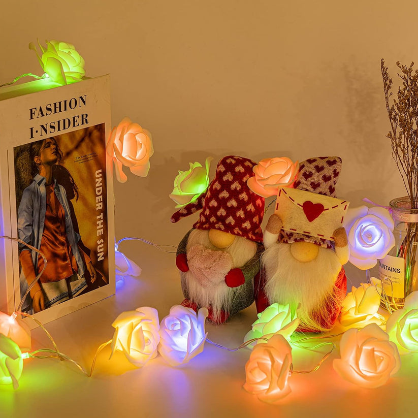 Rainbow Rose 16 LED Fairy Lights – Romantic Decorative String Lights