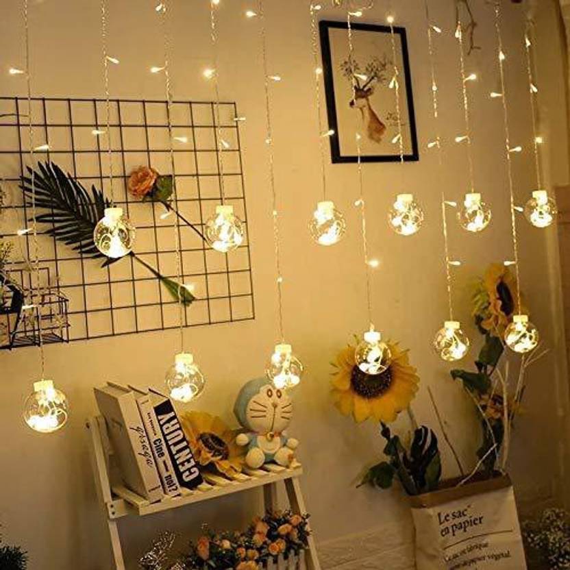WishBall Hanging LED String Lights – 12 Glowing Balls for Festive Decor