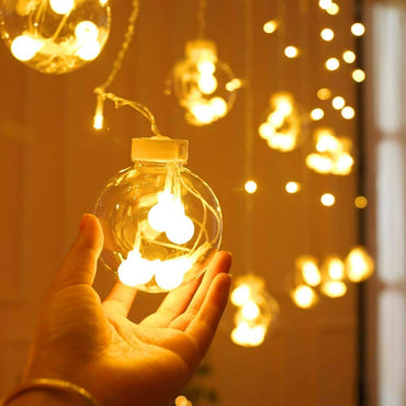 WishBall Hanging LED String Lights – 12 Glowing Balls for Festive Decor