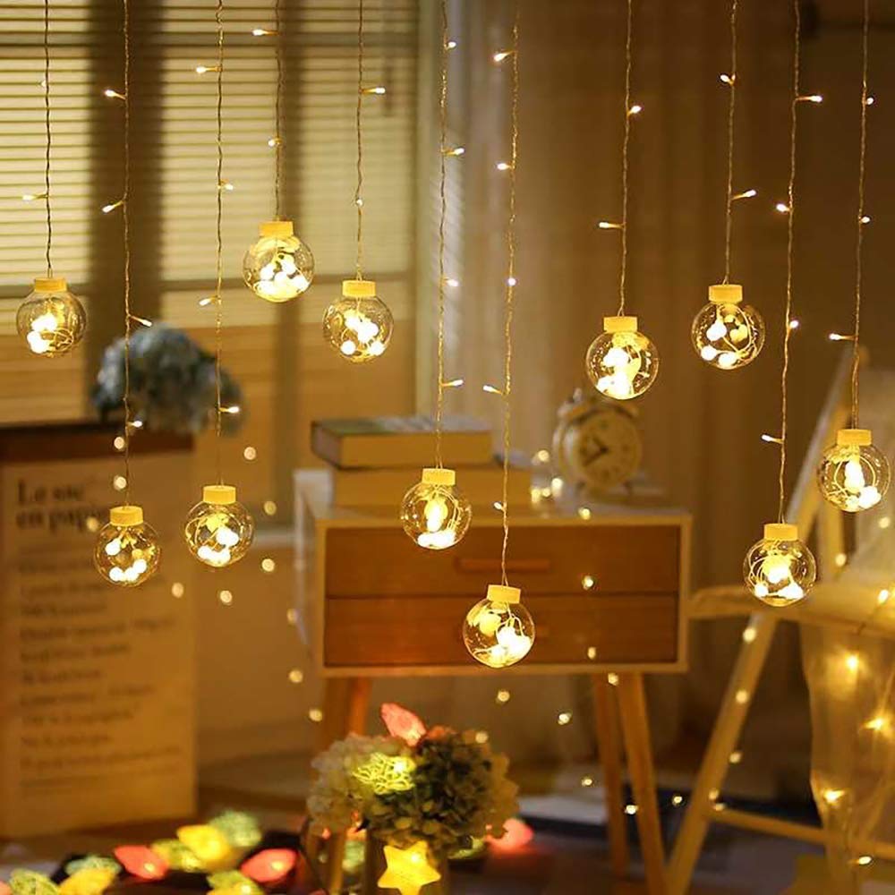 WishBall Hanging LED String Lights – 12 Glowing Balls for Festive Decor