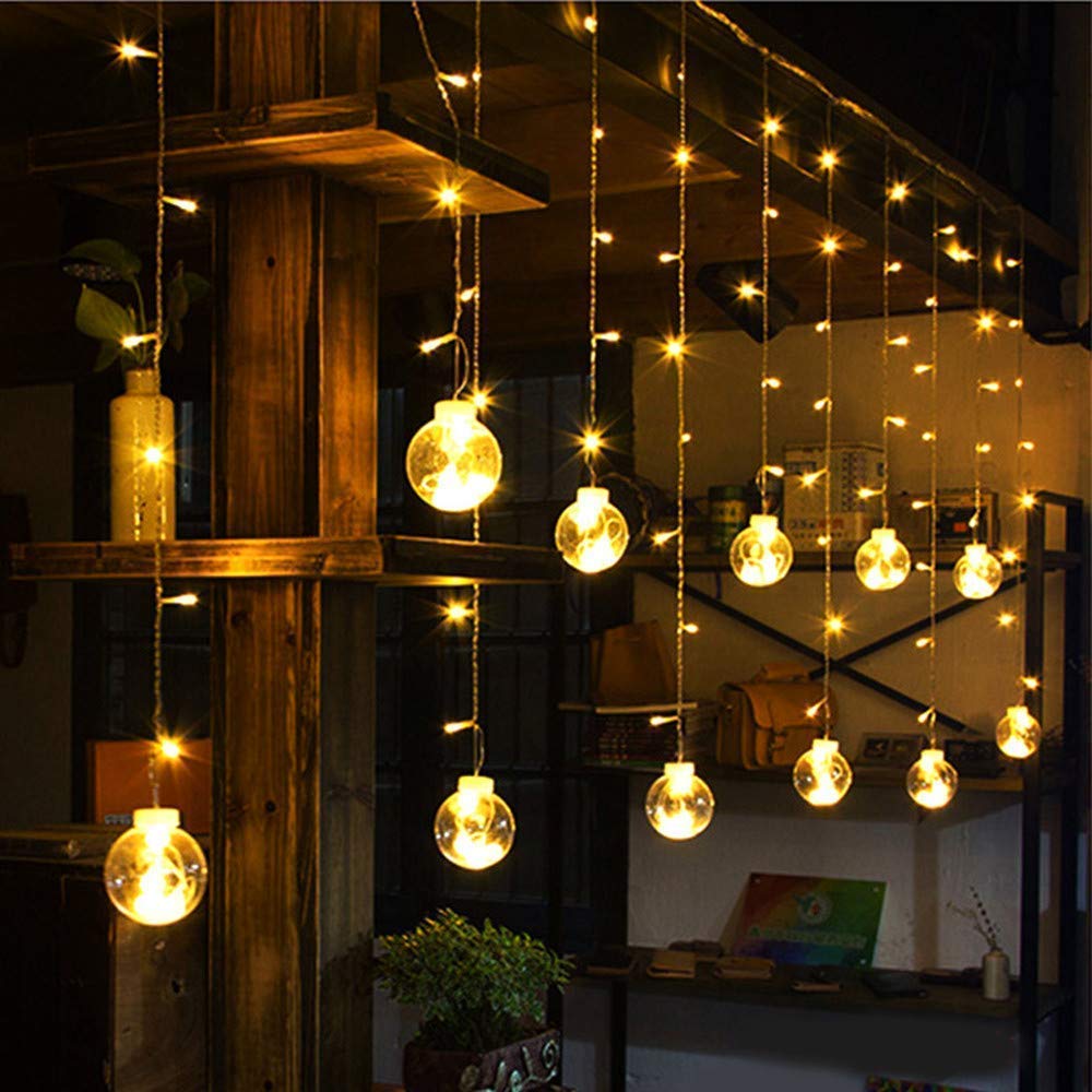 WishBall Hanging LED String Lights – 12 Glowing Balls for Festive Decor