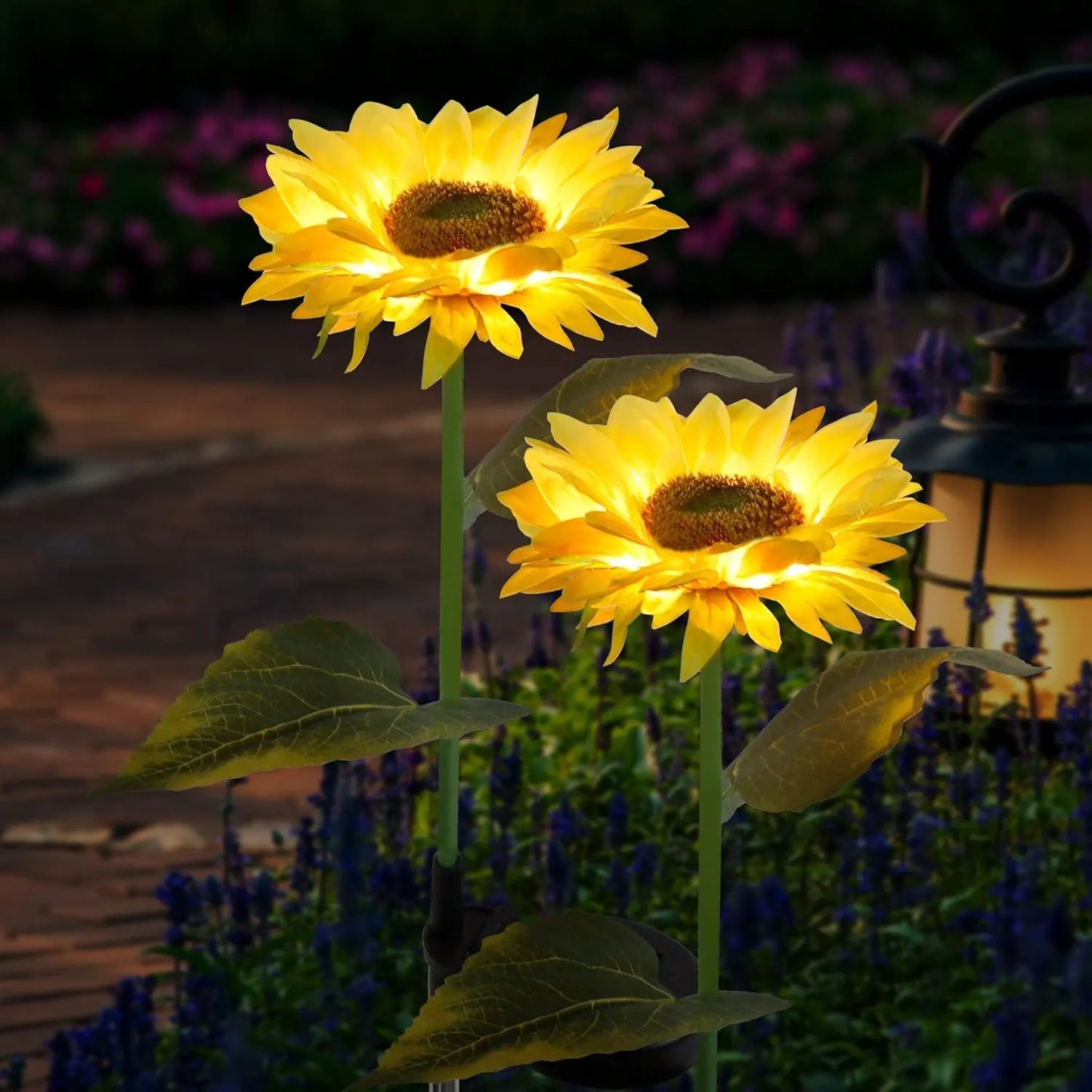2 Pack Solar Sunflower Garden Lights – LED Outdoor Patio & Pathway Decor