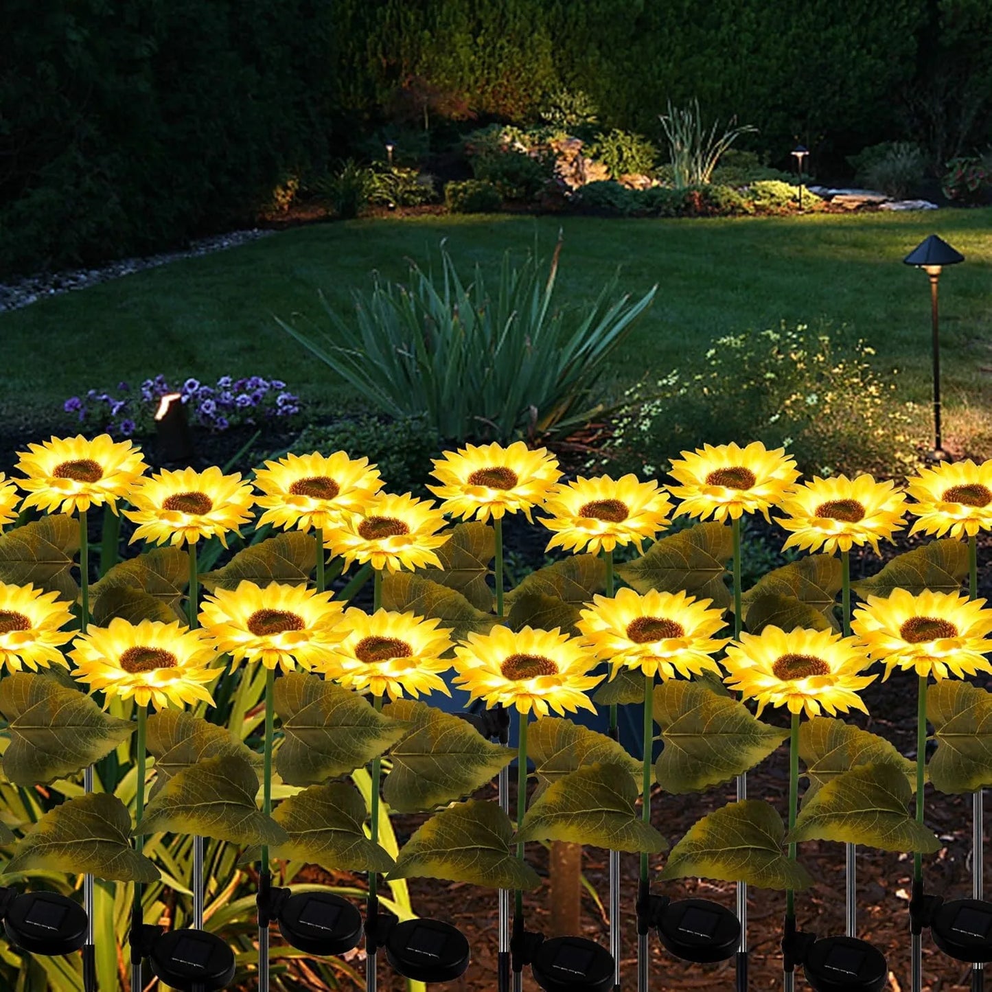 2 Pack Solar Sunflower Garden Lights – LED Outdoor Patio & Pathway Decor