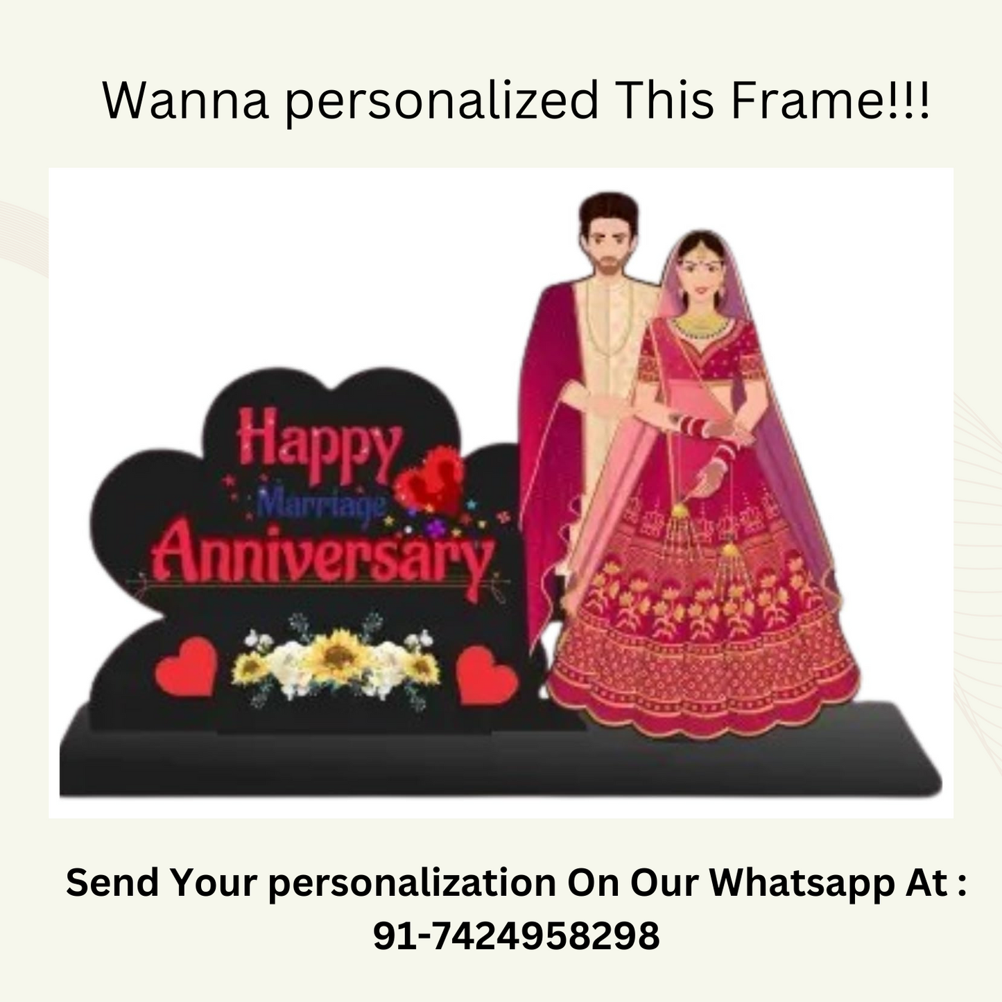 JaipurCrafts Customized Couple Marriage Anniversary for Love,Table Decorative Showpiece for Home Decor, for Wife, Husband (12 "Inches)