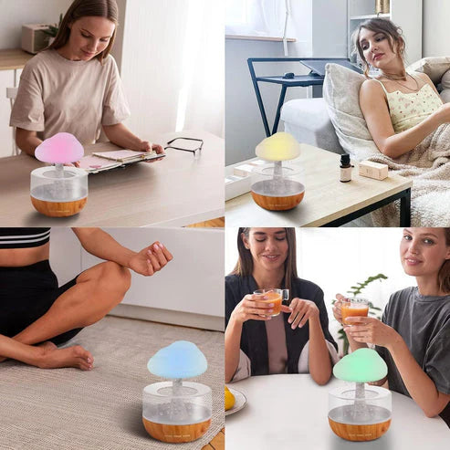 Rain Cloud Humidifier with 7-Color LED Night Light – For Bedroom, Nursery & Office