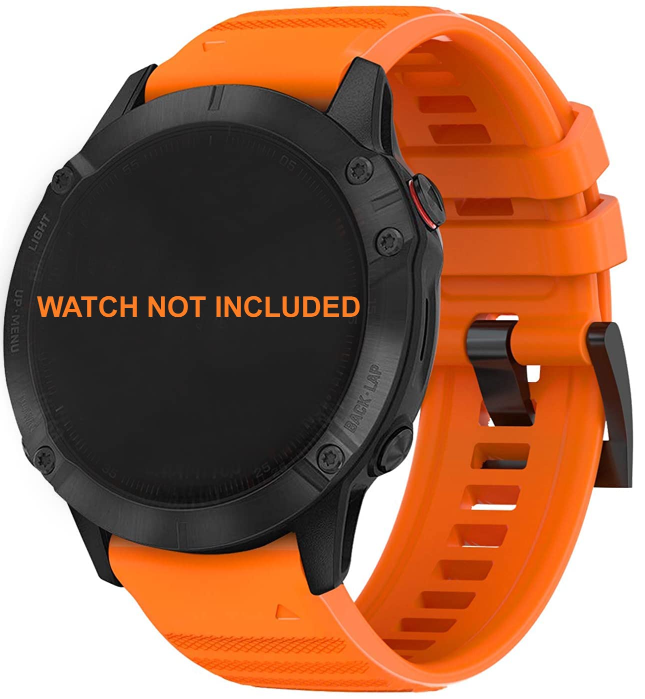 Zitel Band for Fenix 8 51mm, 7X/7X Pro, 6X/6X Pro, 5X/5X Plus, 3/3 HR, Descent MK1, Enduro, 26mm Sport Strap - Orange