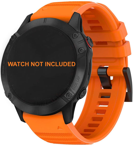 Zitel Band for Fenix 8 51mm, 7X/7X Pro, 6X/6X Pro, 5X/5X Plus, 3/3 HR, Descent MK1, Enduro, 26mm Sport Strap - Orange