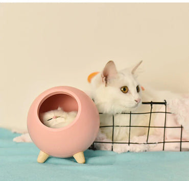 Cozy: Cute Kitten Decorative Night Light with Type-C Charging, Rechargeable Cat House LED Lamp for Cat Lovers, Home & Bedroom Ambience
